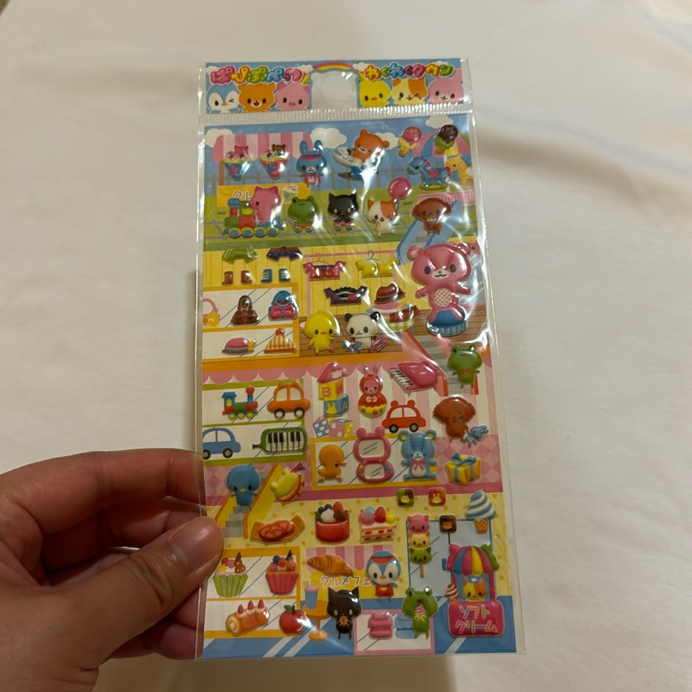 NWT crux Japan animal playground puffy sticker sheet